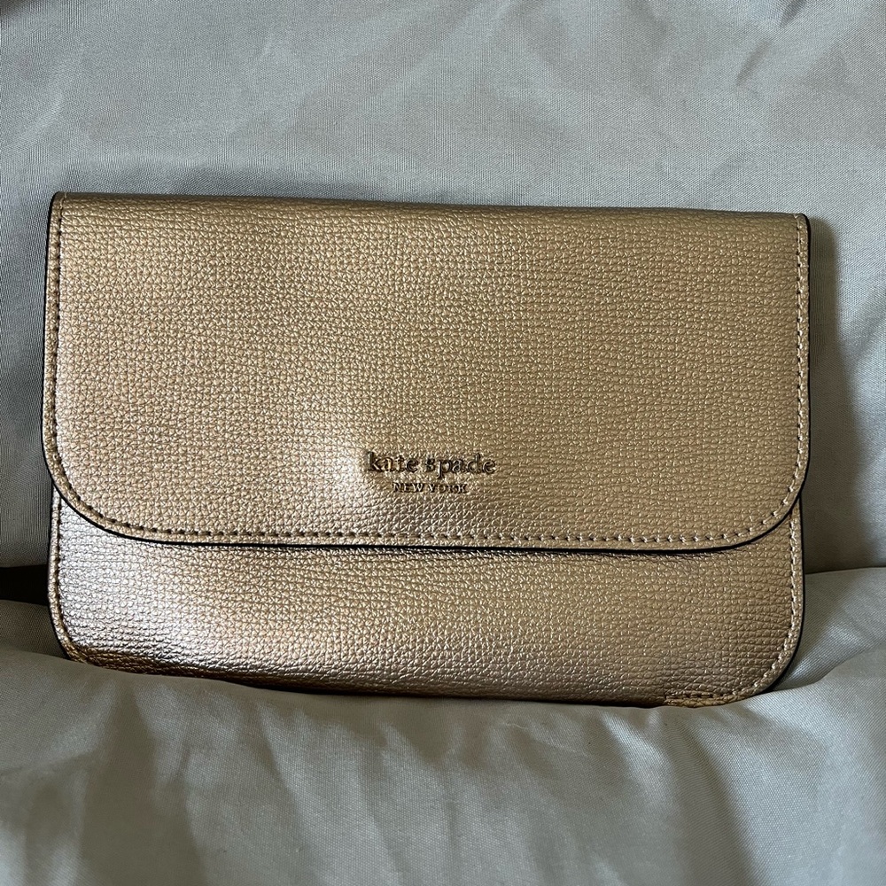 Kate Spade clutch wallet, rose gold, like new